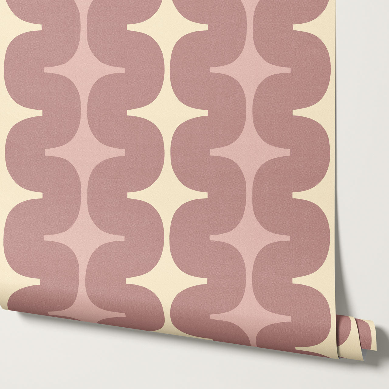 Sienna Mid-Century Stripes Mauve Butter Wallpaper