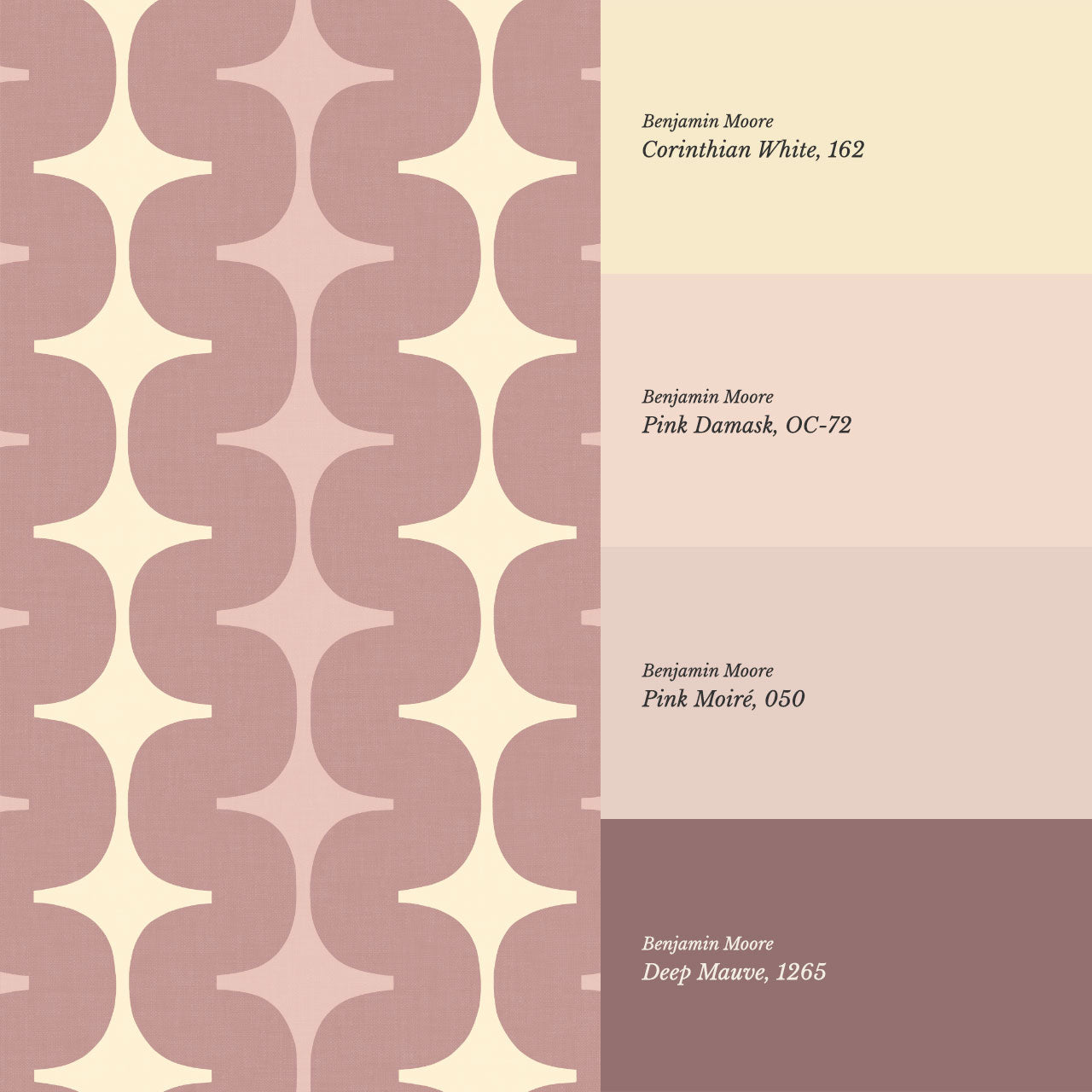 Sienna Mid-Century Stripes Mauve Butter Wallpaper