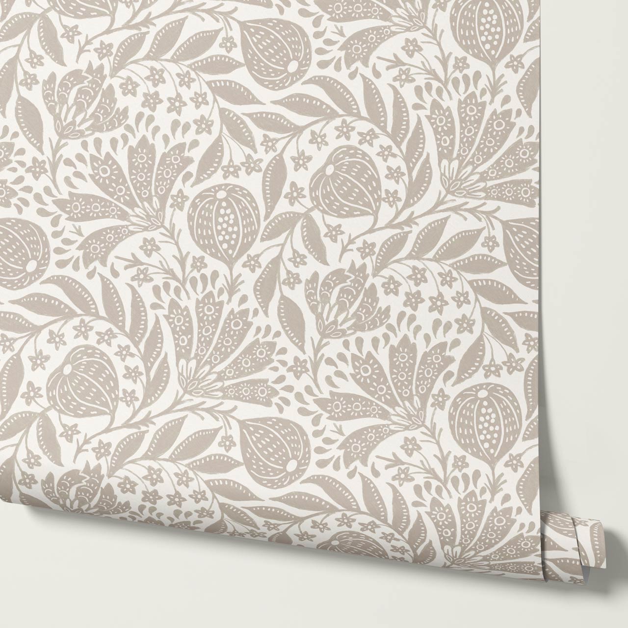 Silvia Fig Garden Beige Off White Wallpaper