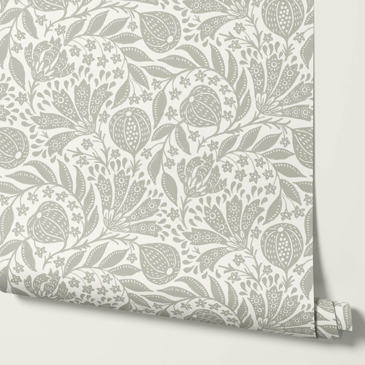 Silvia Fig Garden Soft Sage Off White Wallpaper