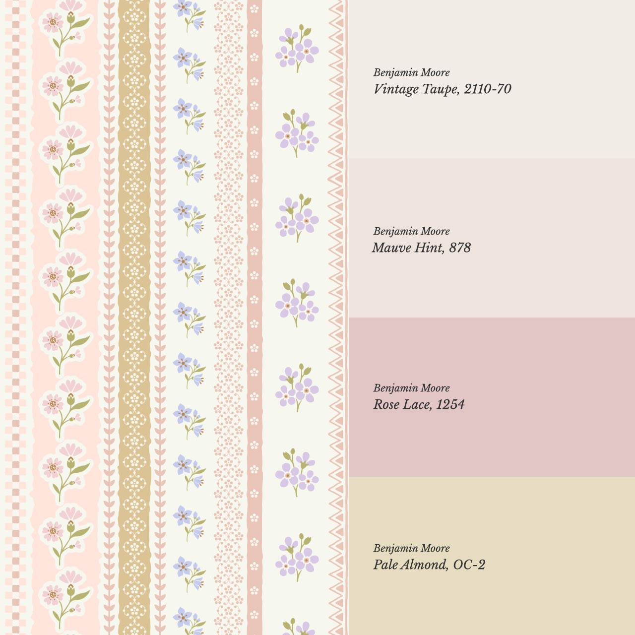 Simona Blooming Ribbons Pastel Ivory Wallpaper