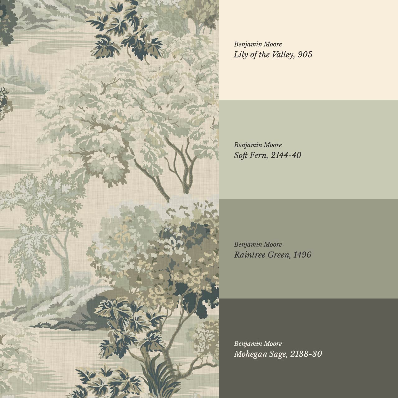 Skylar Antique Tapestry Faded Sage Wallpaper