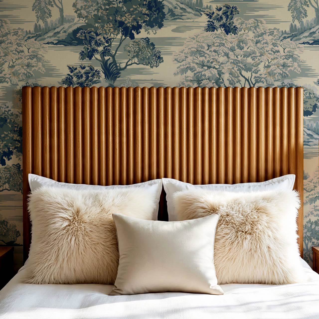 Skylar Antique Tapestry Blue Slate Wallpaper