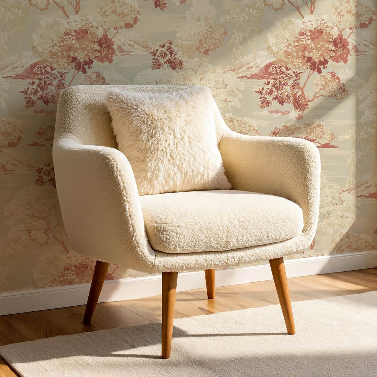 Skylar Antique Tapestry Cream Sepia Wallpaper