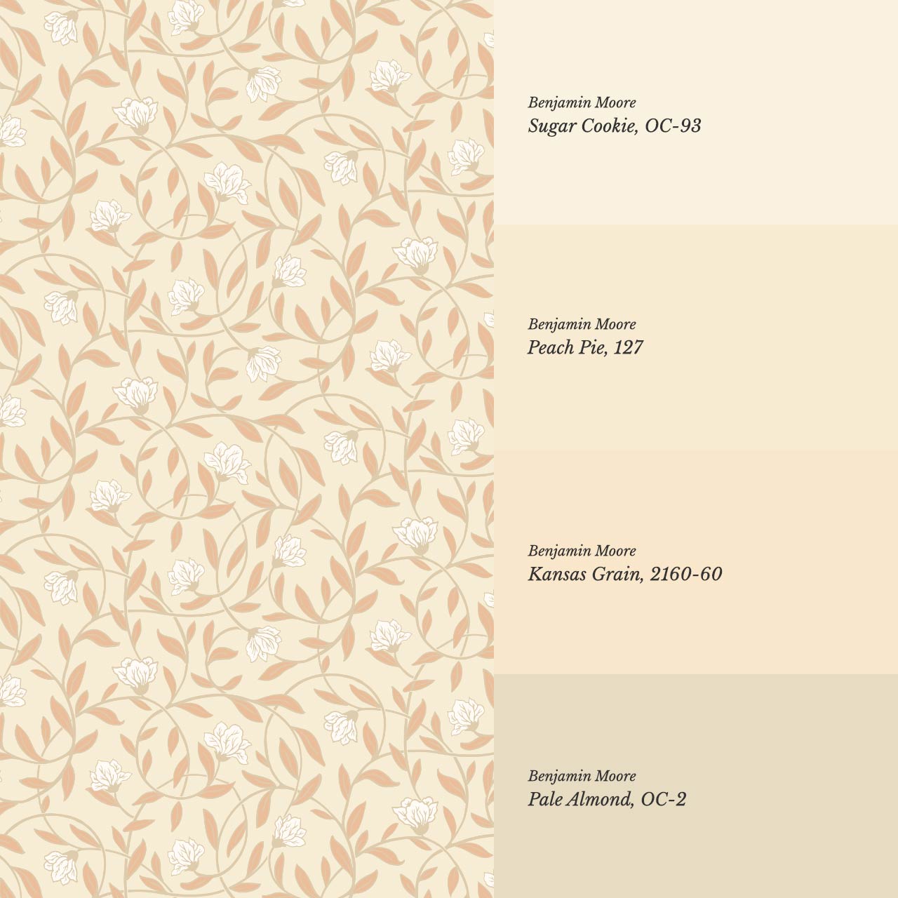 Skylar Blooming Vines Butter Wallpaper