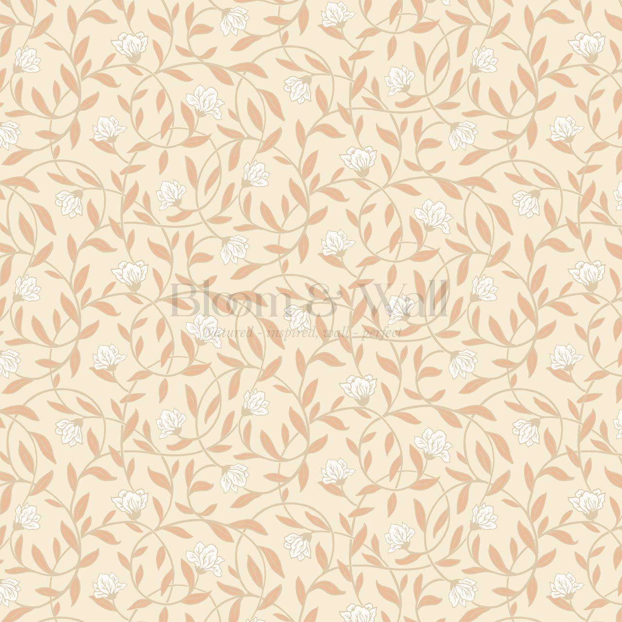 Skylar Blooming Vines Butter Wallpaper