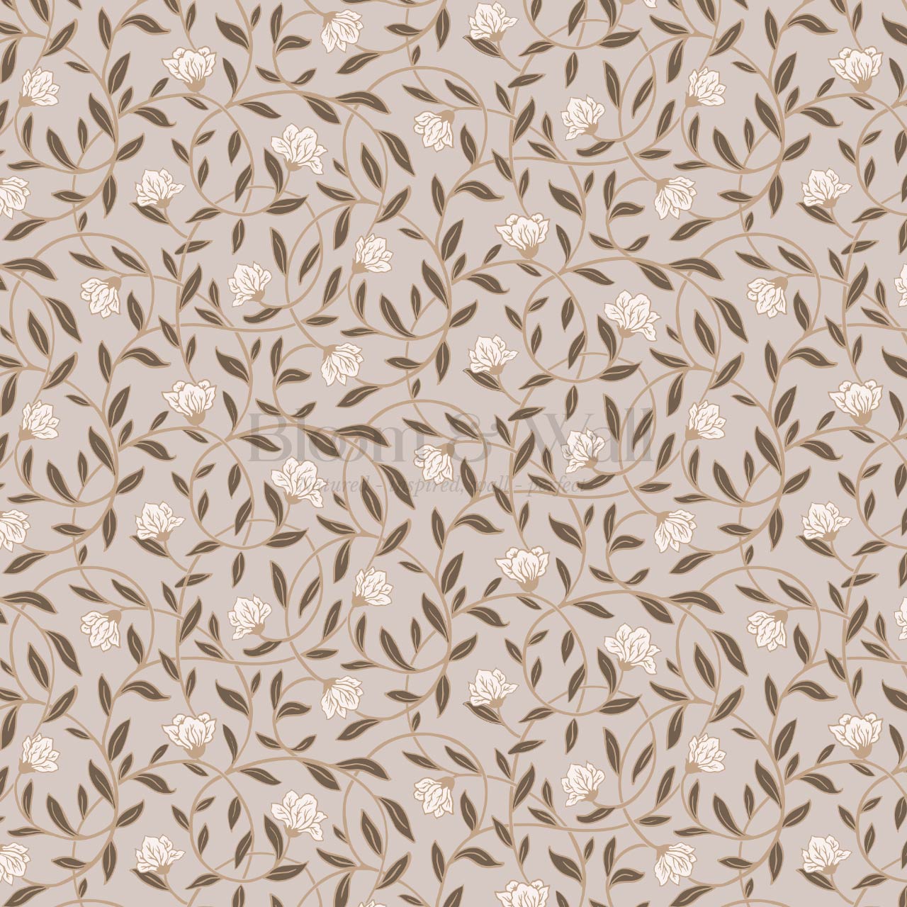 Skylar Blooming Vines Earth Wallpaper