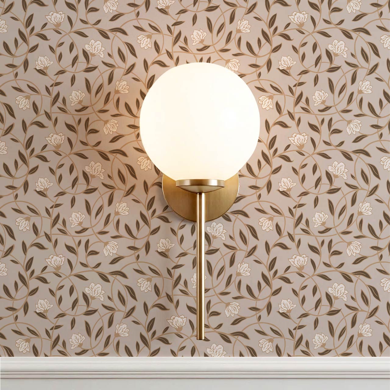 Skylar Blooming Vines Earth Wallpaper