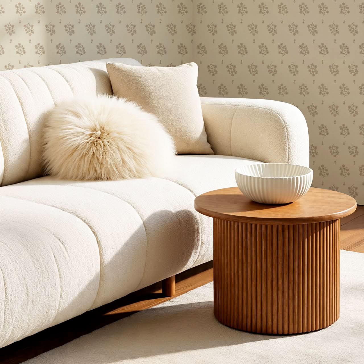 Sloane Inked Flora Taupe Mauve Wallpaper