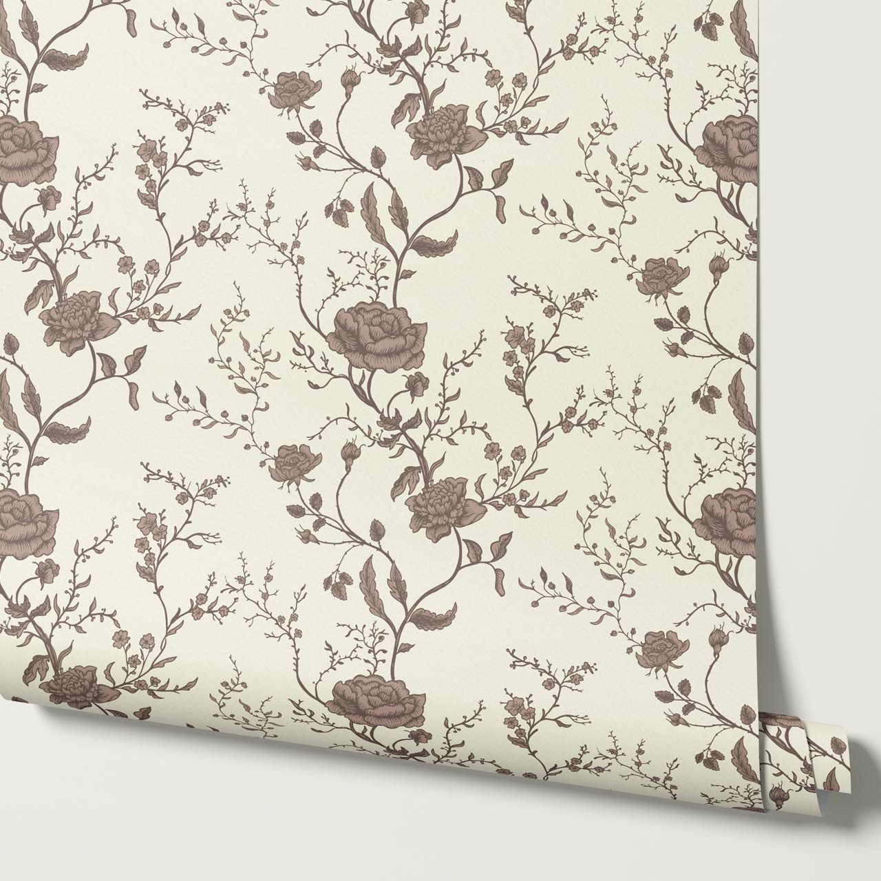 Sofia Blossom & Vine Rosewood Wallpaper