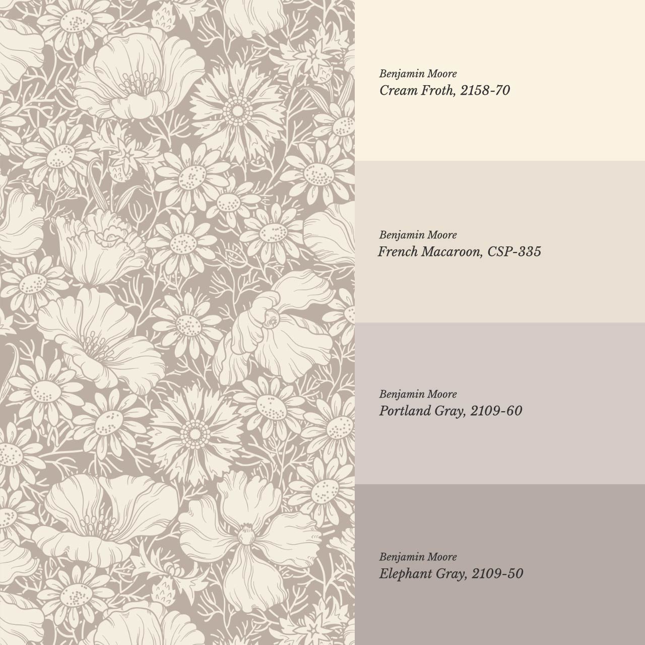 Soovi Wildflowers Pale Mauve Cream Wallpaper