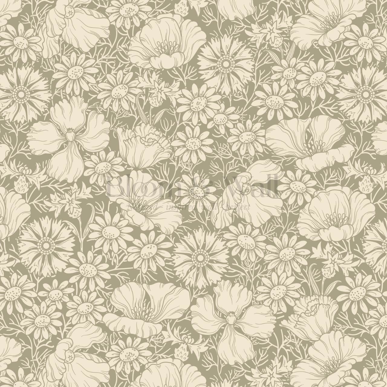 Soovi Wildflowers Sage Butter Wallpaper