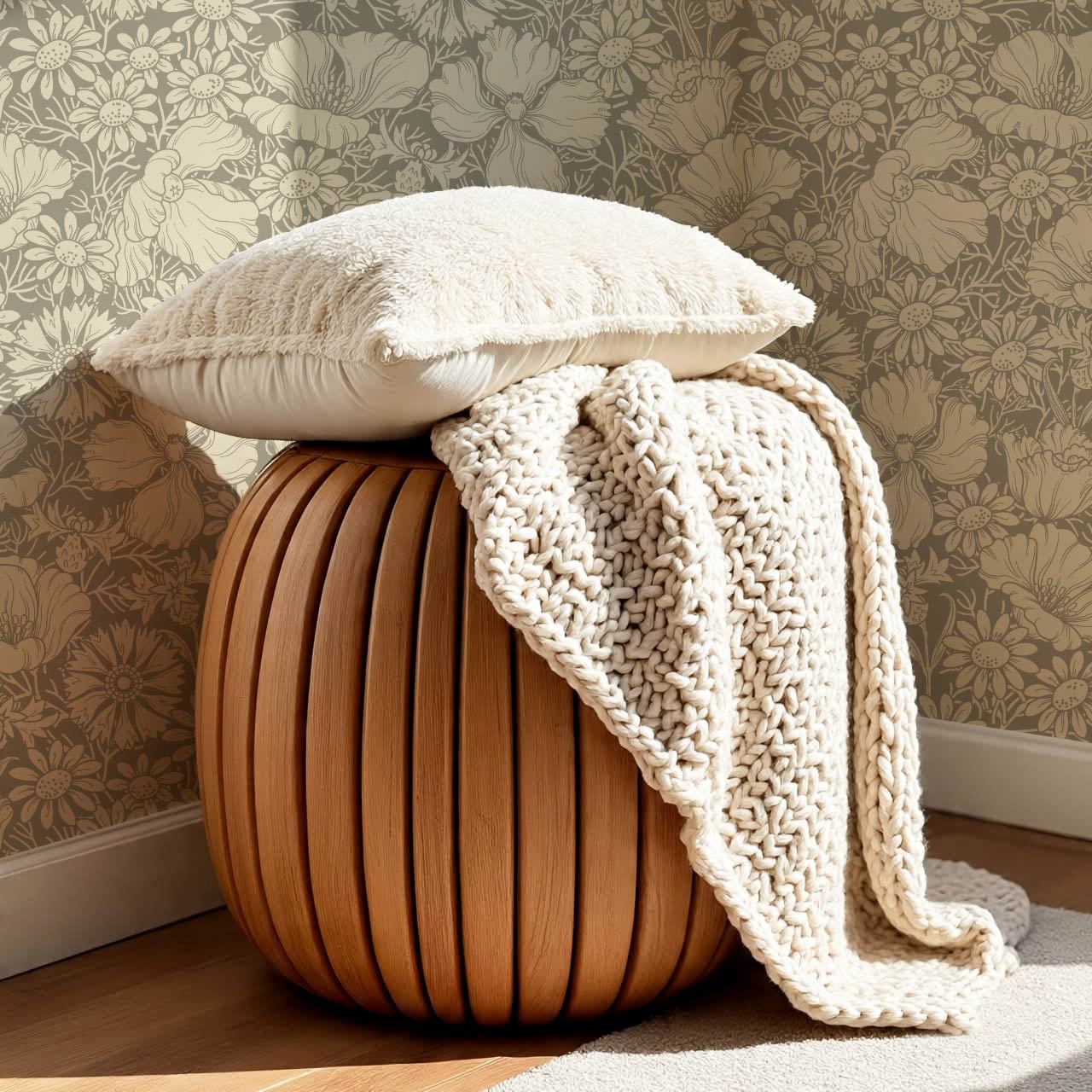 Soovi Wildflowers Stone Straw Wallpaper