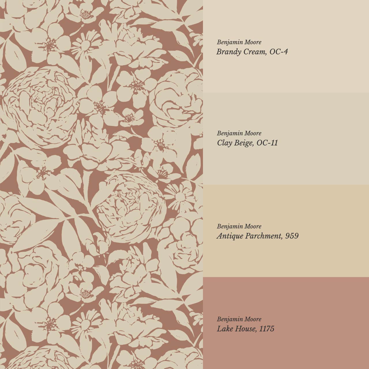 Soraya Peony Rose Floral Mocha Taupe Wallpaper