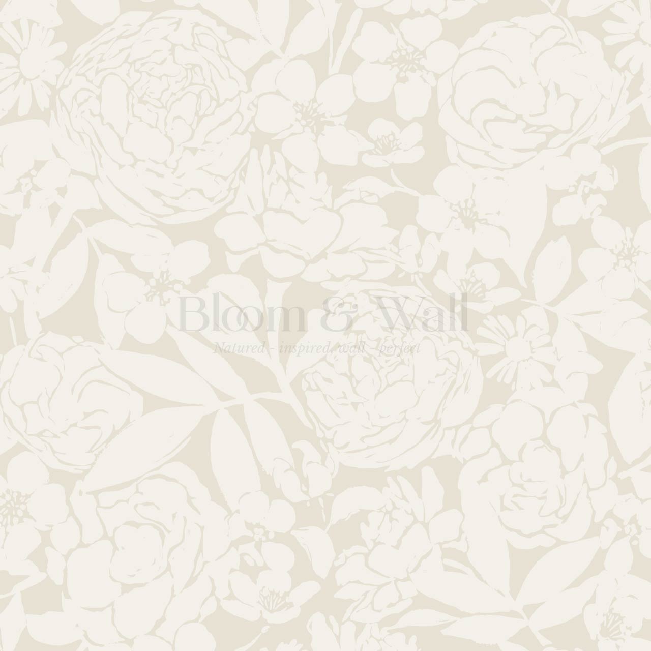 Soraya Peony Rose Floral Beige Cream Wallpaper