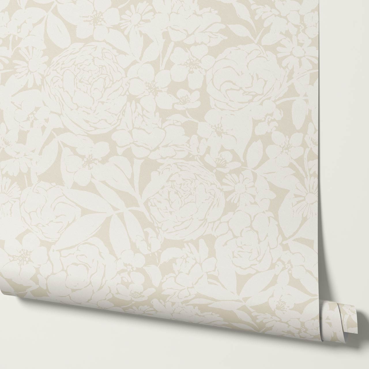 Soraya Peony Rose Floral Beige Cream Wallpaper