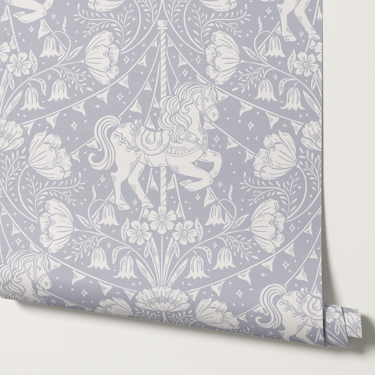Stella Garden Carnival Lace Blue Wallpaper