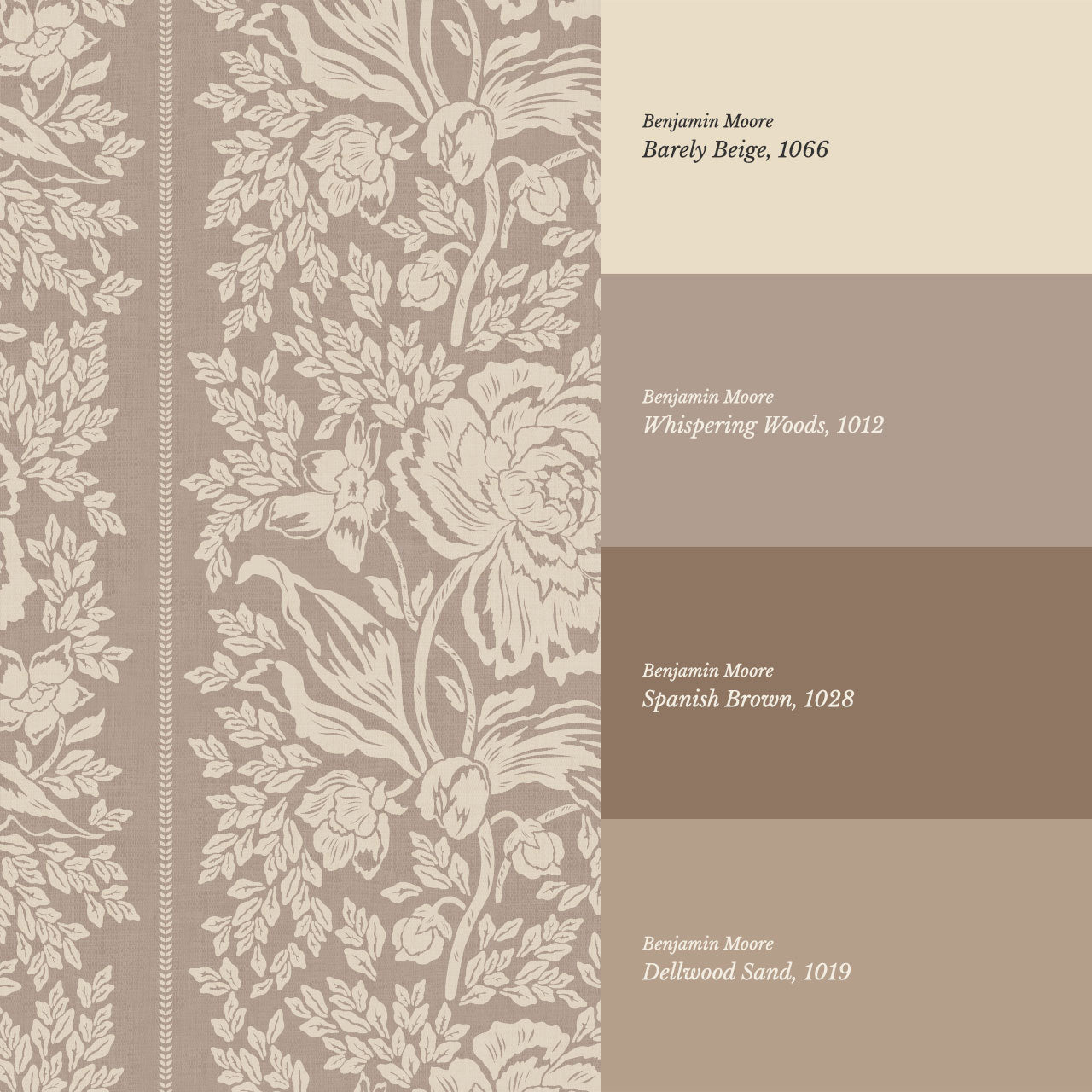 Stella Smokey Mauve Peony Vines Wallpaper