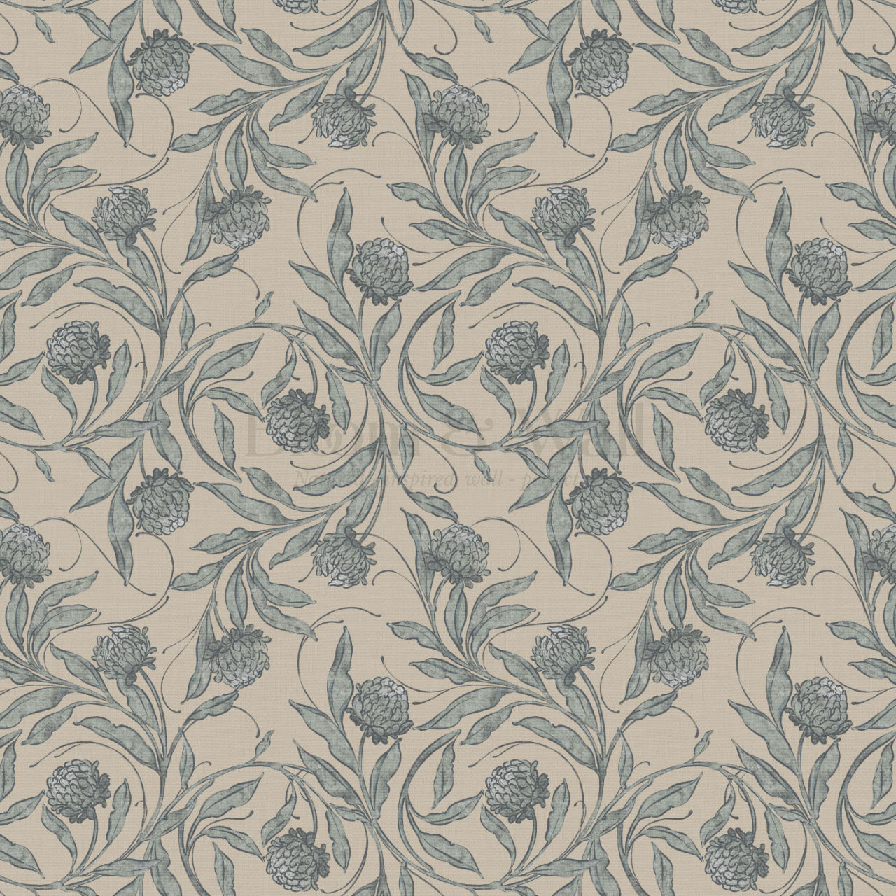 Stoneleigh Blooming Vines Dusty Blue Wallpaper