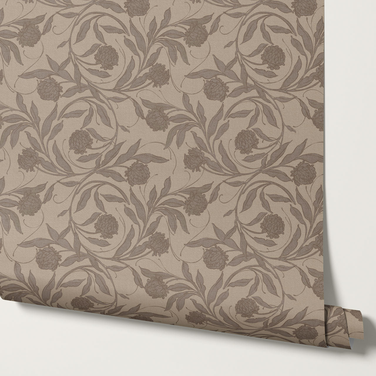 Stoneleigh Blooming Vines Mauve Brown Wallpaper