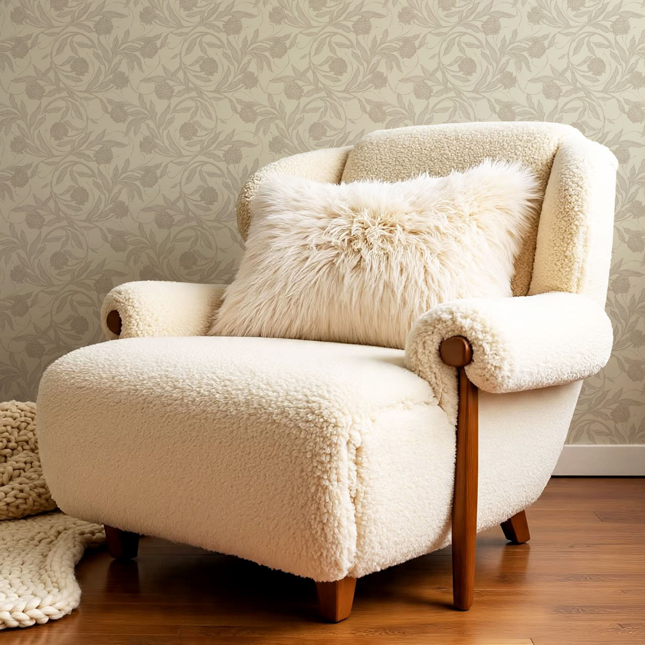 Stoneleigh Blooming Vines Dusty Mauve Wallpaper