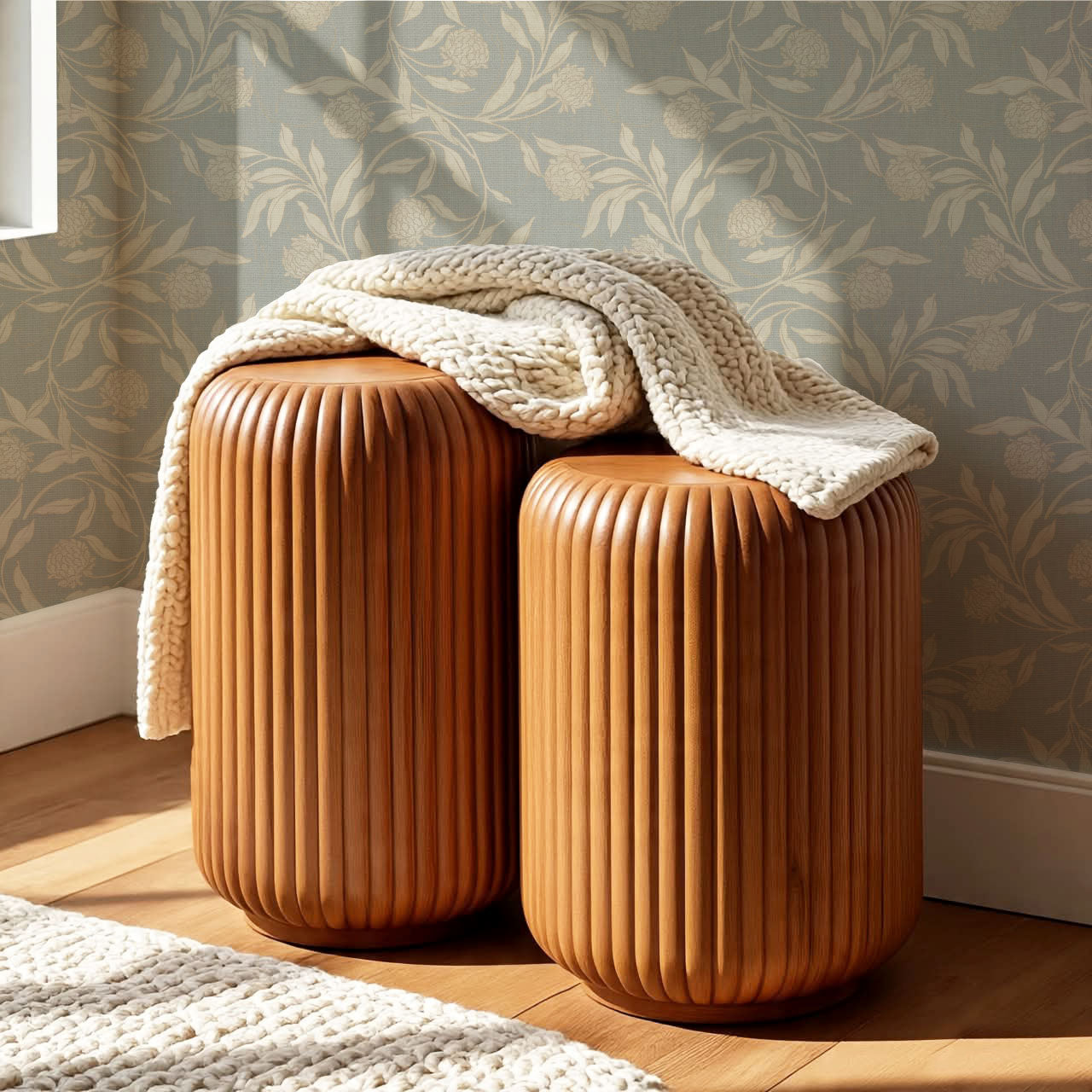 Stoneleigh Blooming Vines Dusty Stone Wallpaper