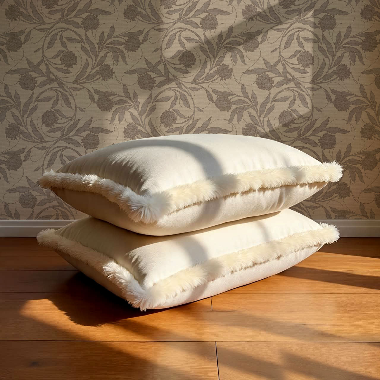 Stoneleigh Blooming Vines Mauve Brown Wallpaper