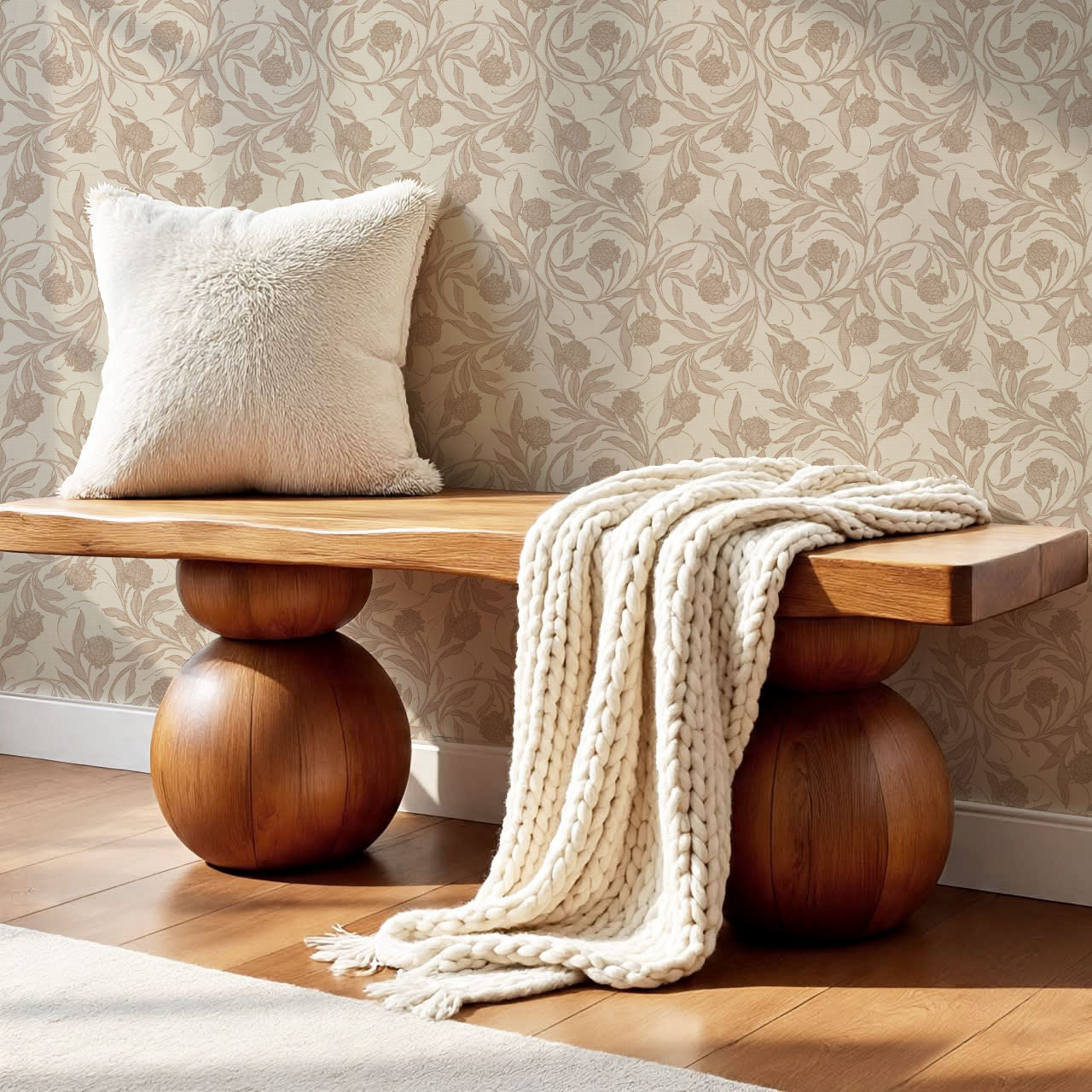 Stoneleigh Blooming Vines Dusty Pink Wallpaper