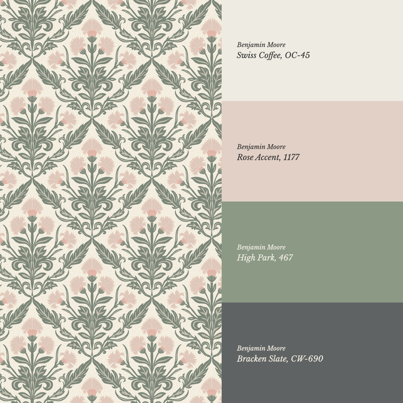 Summer Thistle Damask Blush Wallpaper