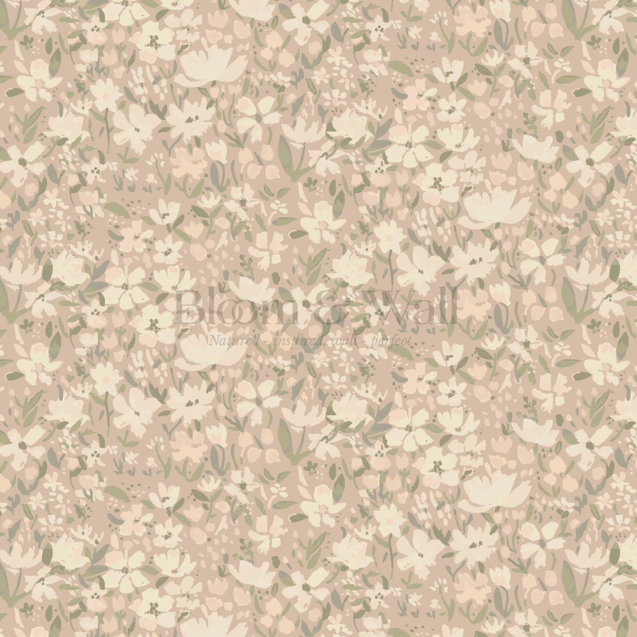 Tatum Blooming Field Cream Sage Wallpaper