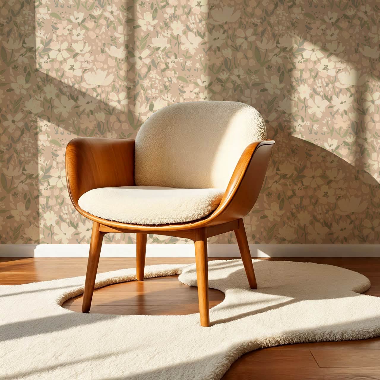 Tatum Blooming Field Cream Sage Wallpaper