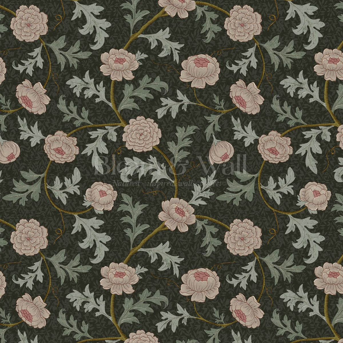 Susana Twining Garden Deep Earth Dusty Rose Wallpaper