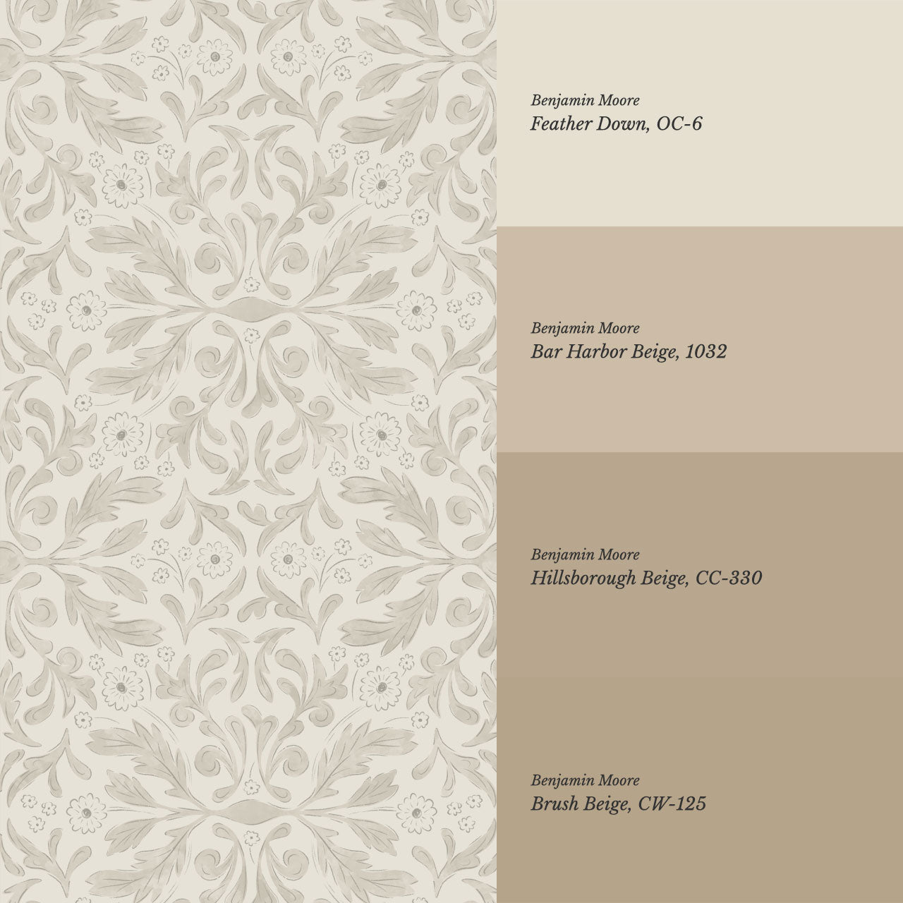 Suzette Botanicals Powder Gray Wallpaper