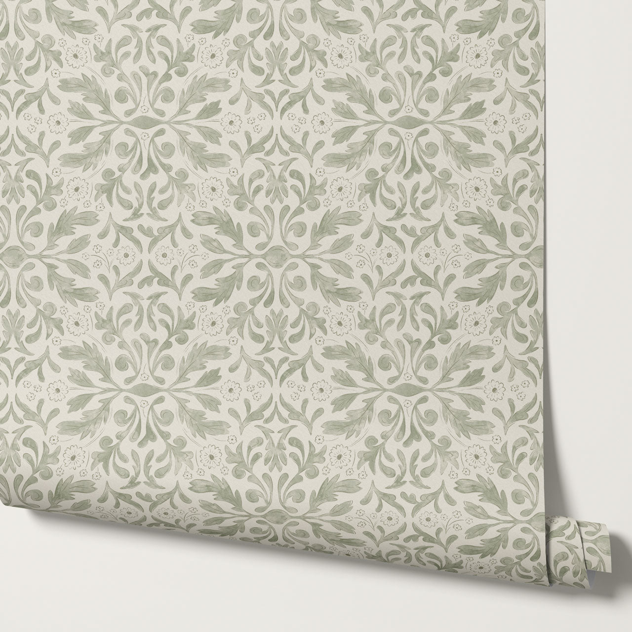Suzette Botanicals Soft Green Wallpaper