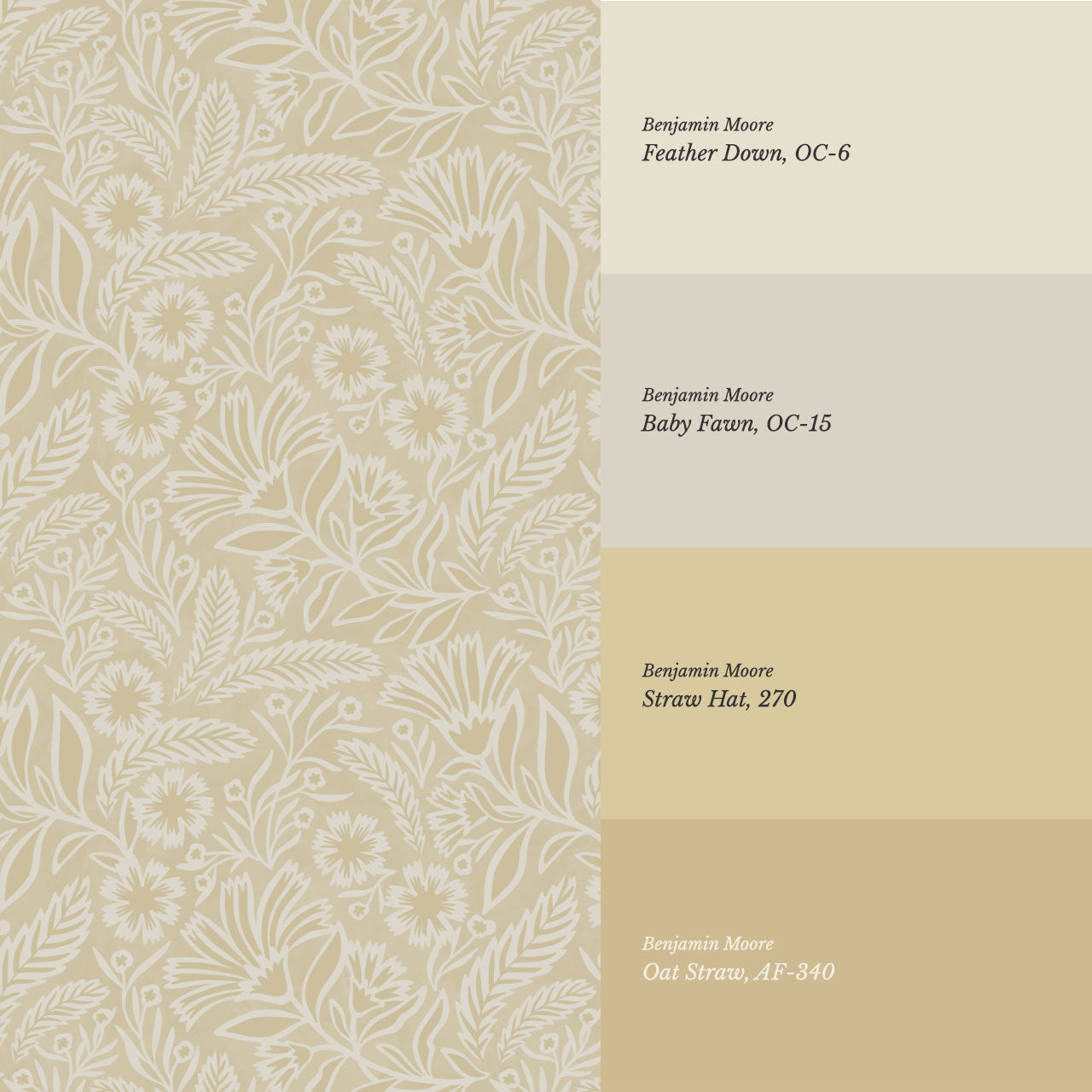 Sylvia Florals Straw Dove Wallpaper
