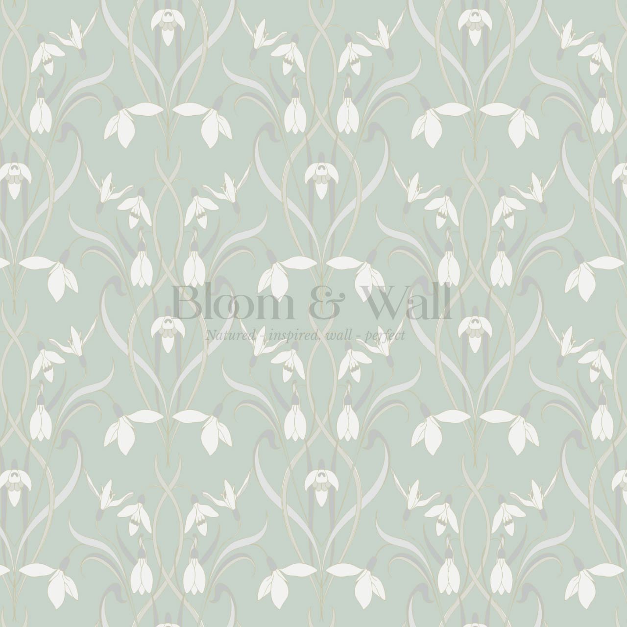 Taimi Snowdrops Sea Glass Wallpaper