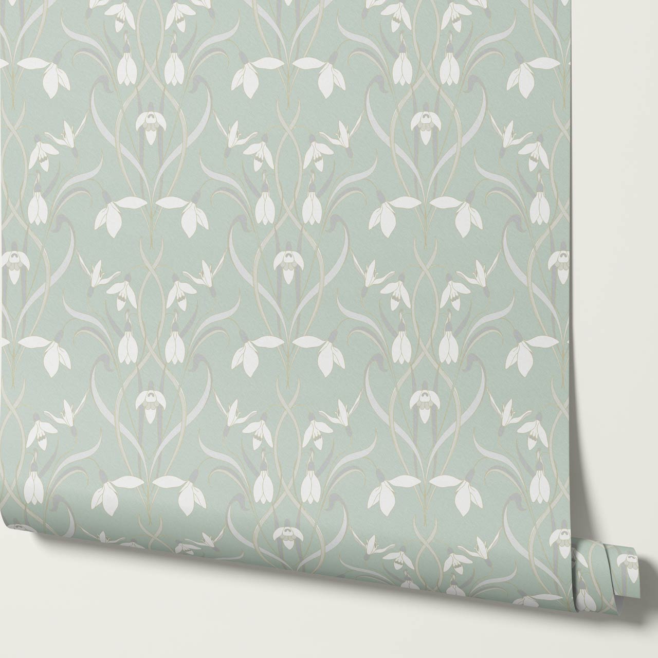 Taimi Snowdrops Sea Glass Wallpaper