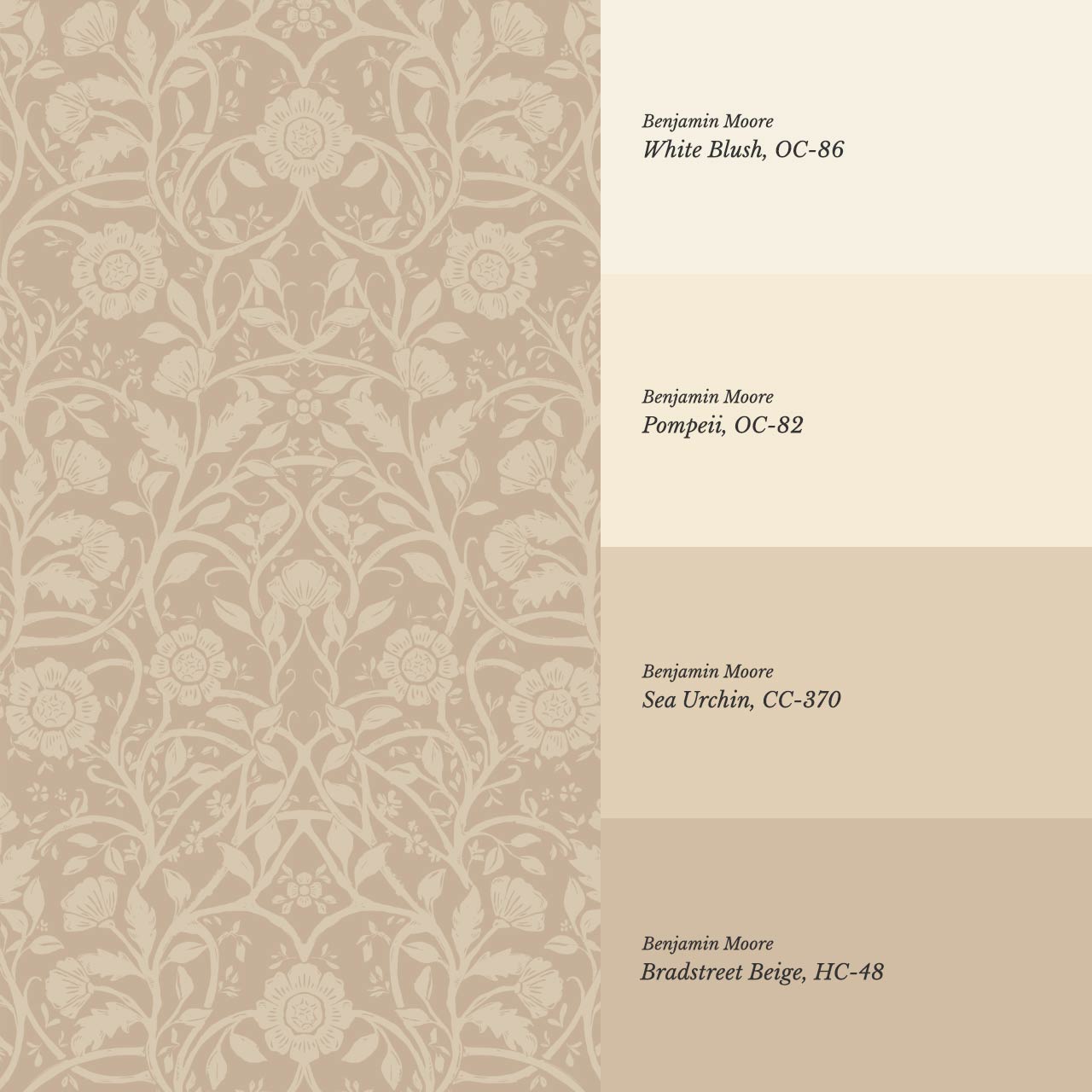 Taja Whispers in the Garden Tan Brown Wallpaper