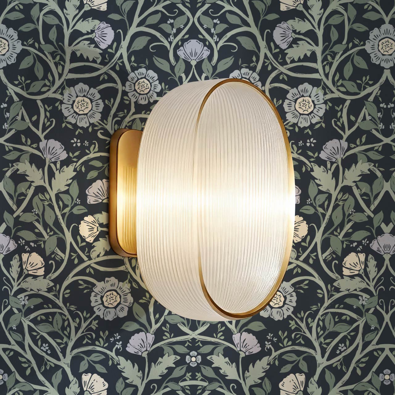 Taja Whispers in the Garden Navy Green Wallpaper