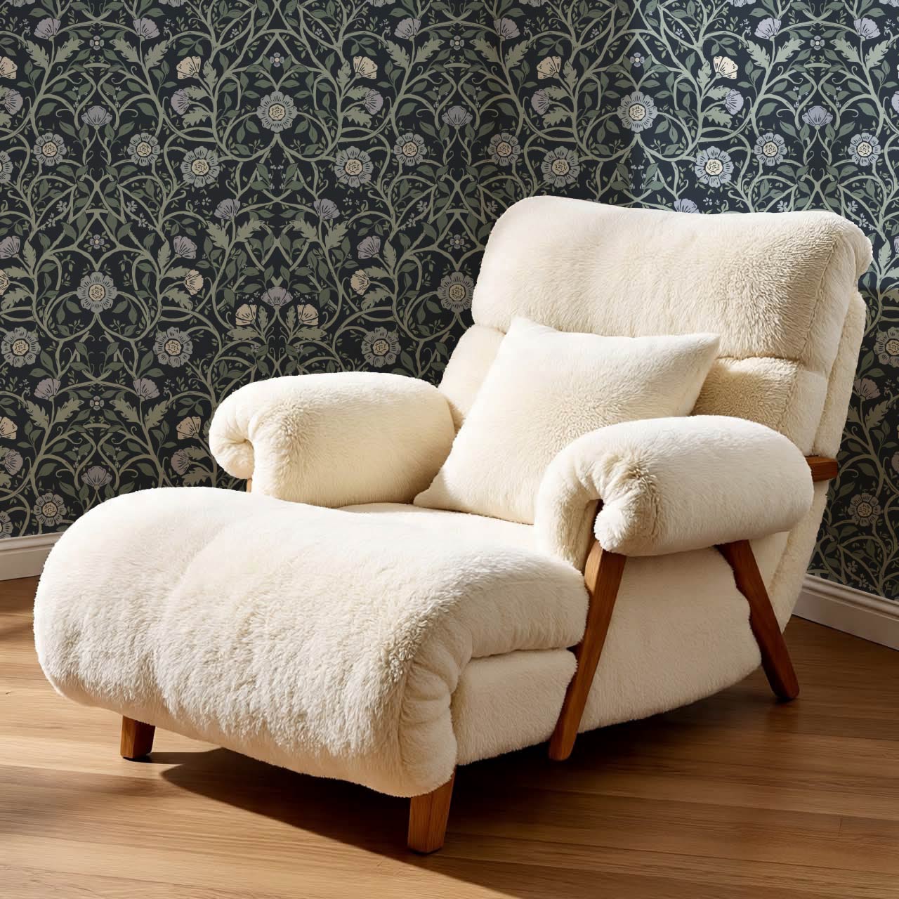Taja Whispers in the Garden Navy Green Wallpaper
