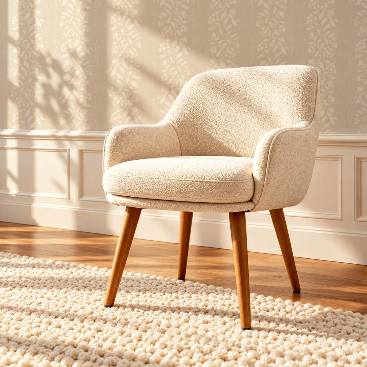Talia Vintage Tea Rose Neutral Tan Cream Wallpaper