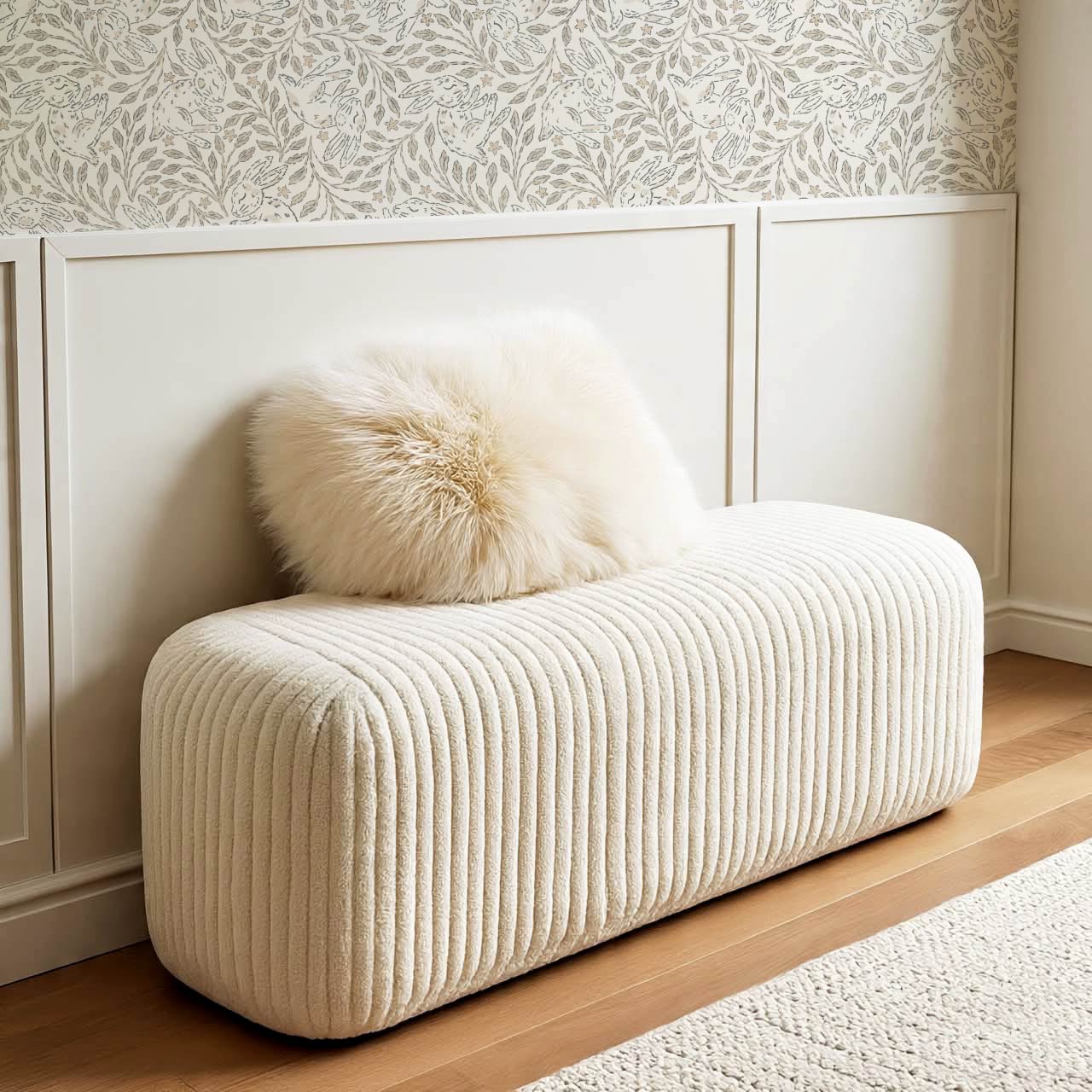 Tania Sleeping Bunny Cream Beige Wallpaper