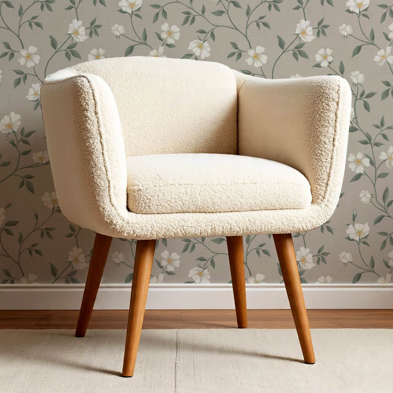 Tatjana Floral Chinoiserie Beige Ivory Wallpaper