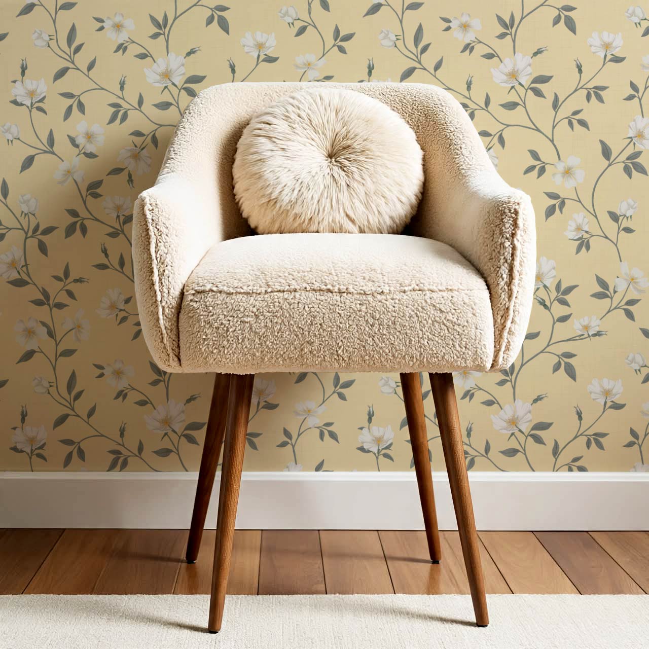 Tatjana Floral Chinoiserie Sunny Yellow Wallpaper