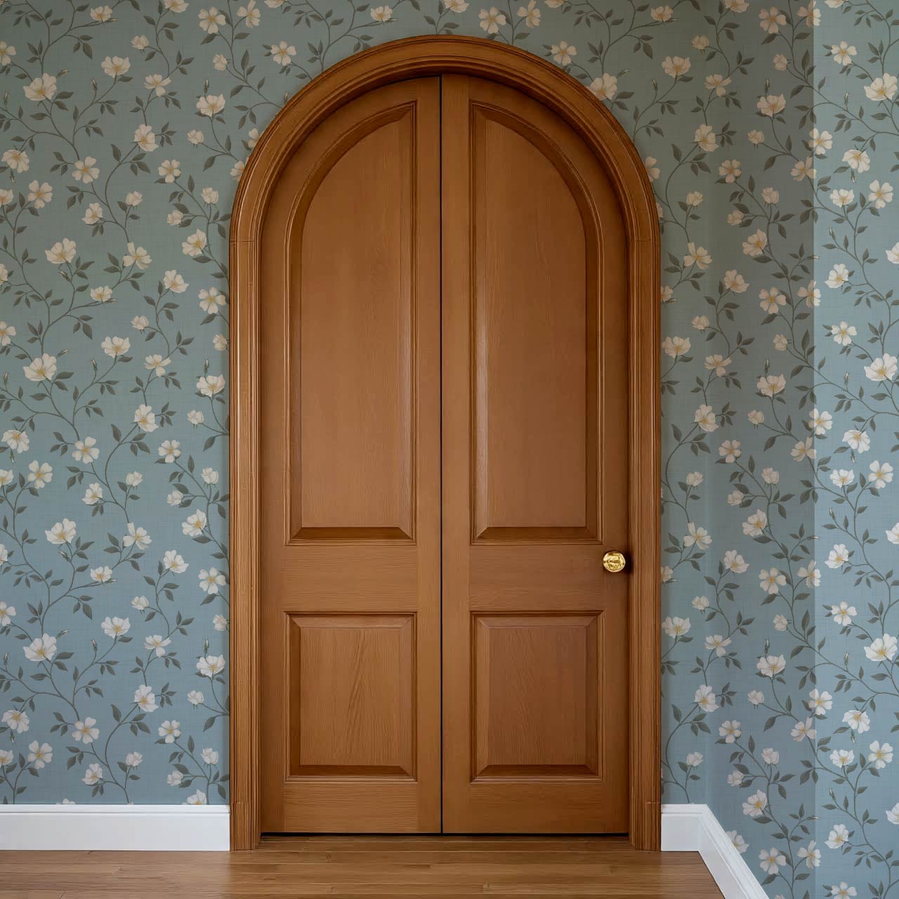 Tatjana Floral Chinoiserie Pale Blue Wallpaper