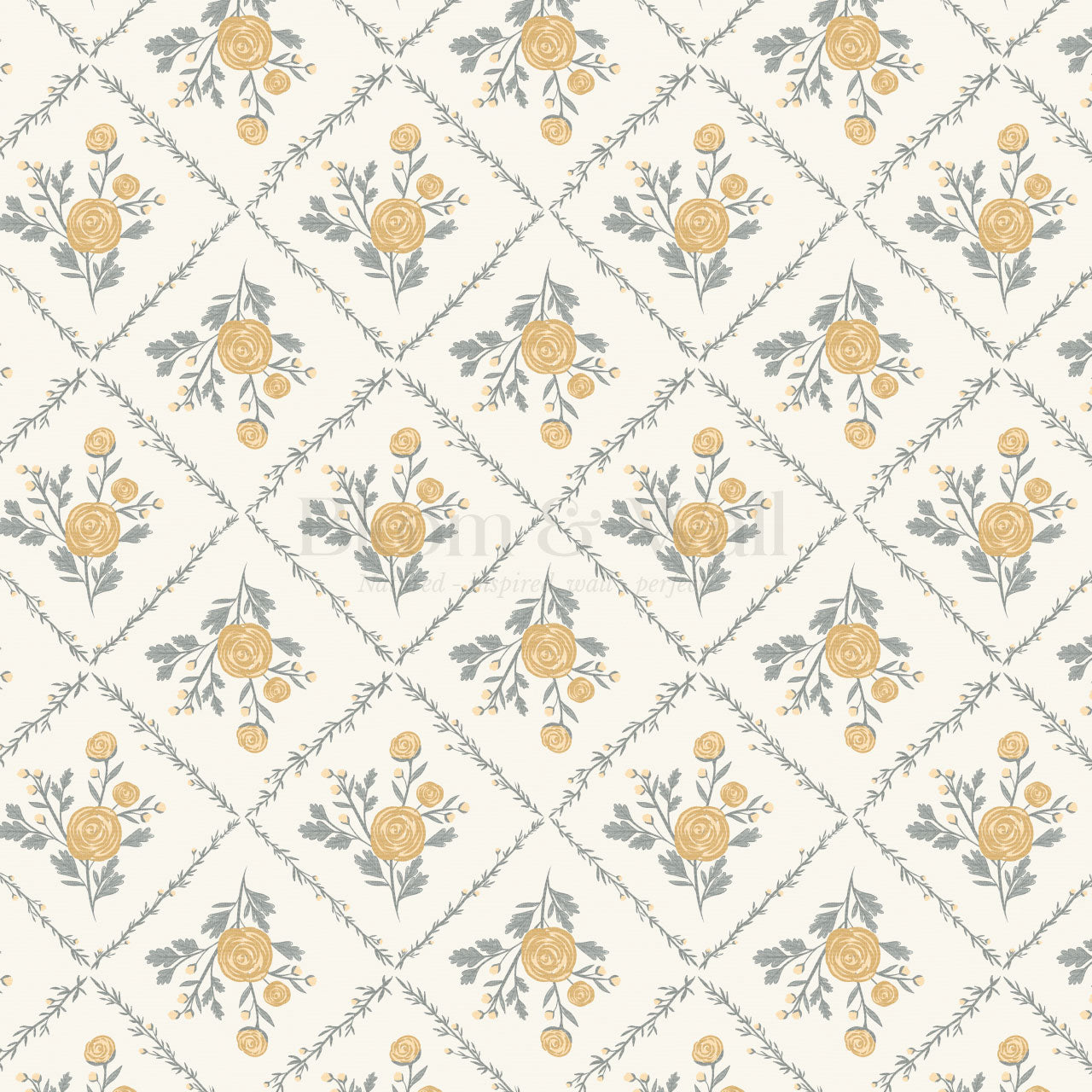 Taylor Farmhouse Rose Butter Wallpaper