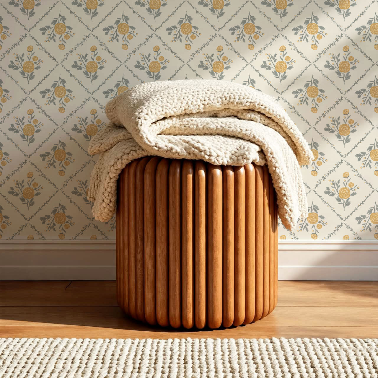 Taylor Farmhouse Rose Butter Wallpaper