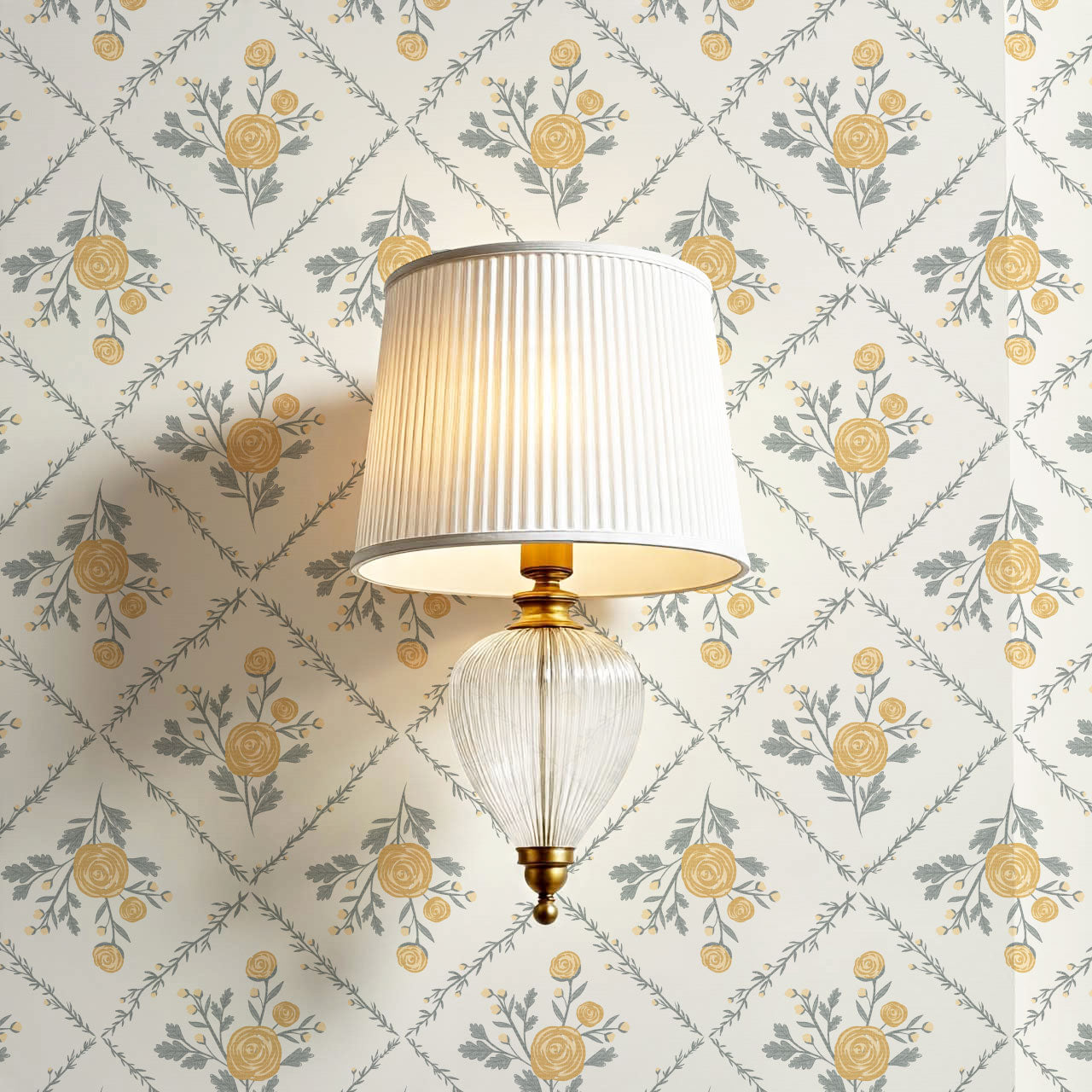 Taylor Farmhouse Rose Butter Wallpaper