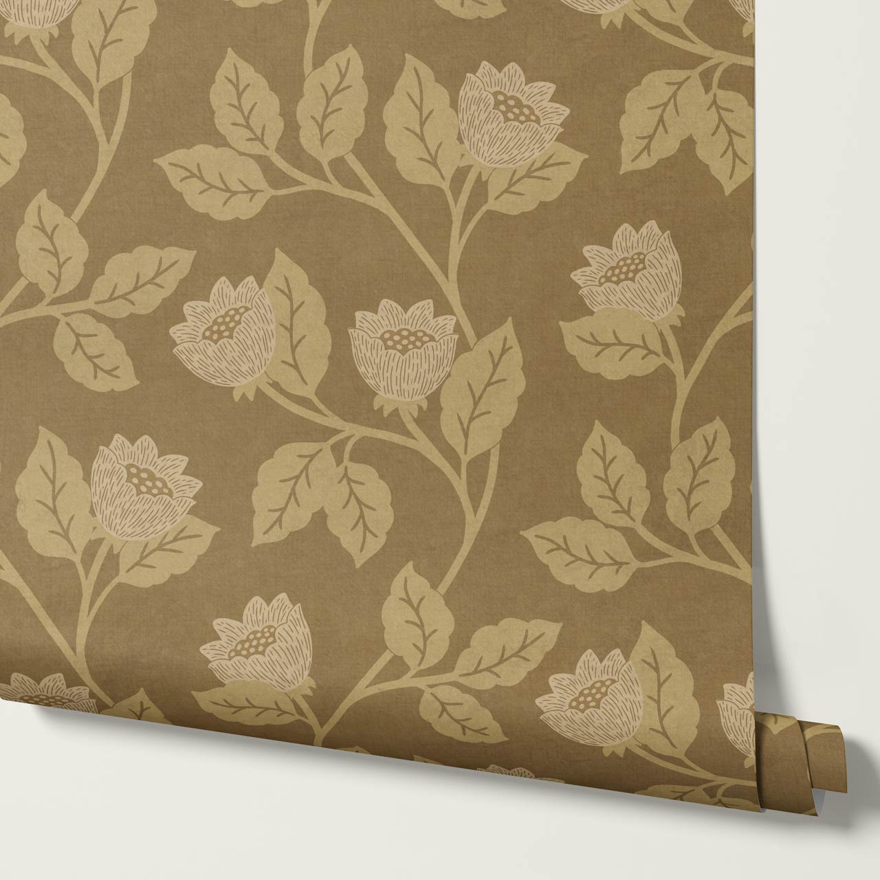 Teodora Country Blossom Mustard Seed Honey Wallpaper