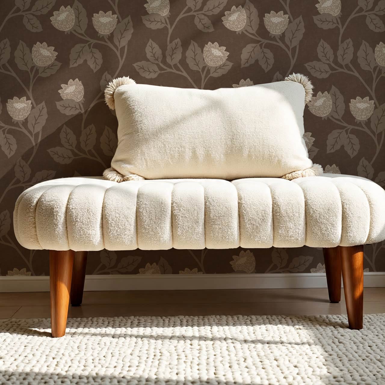 Teodora Country Blossom Chocolate Taupe Wallpaper